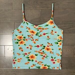 Y2K Vintage dELiA*s Tropical Flower Print Tank Top Size S